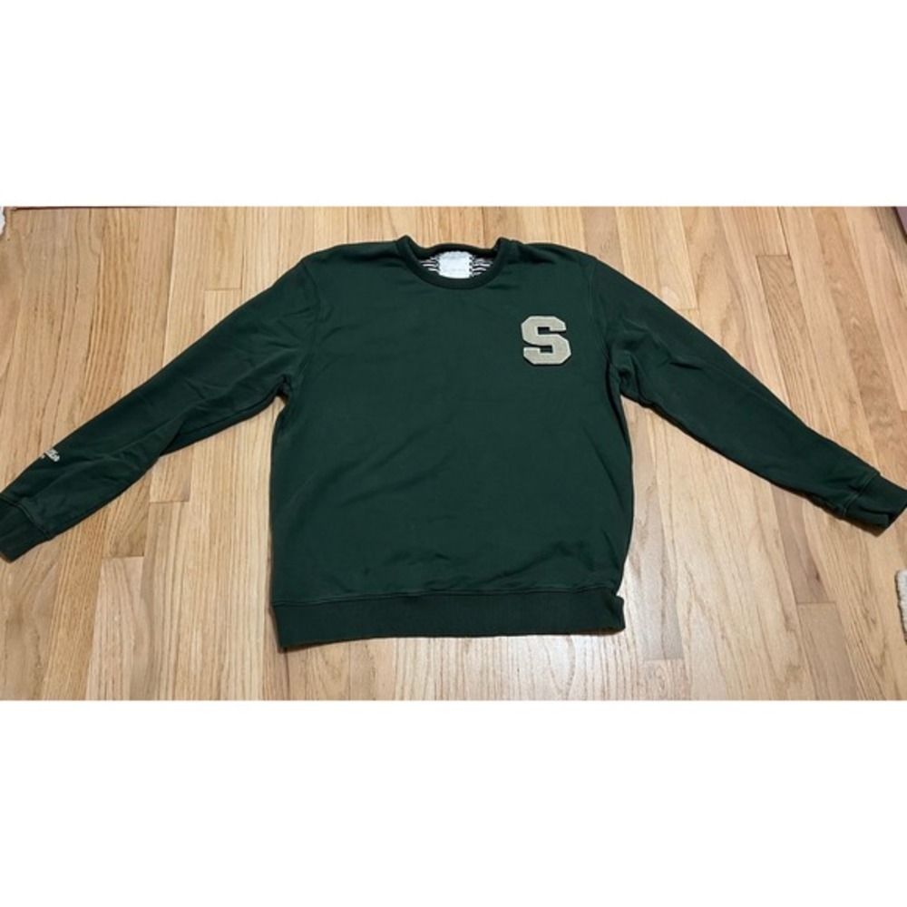 DENIM & FLOWER Ricky Singh Green S Patch Crewneck Sweatshirt Mens L